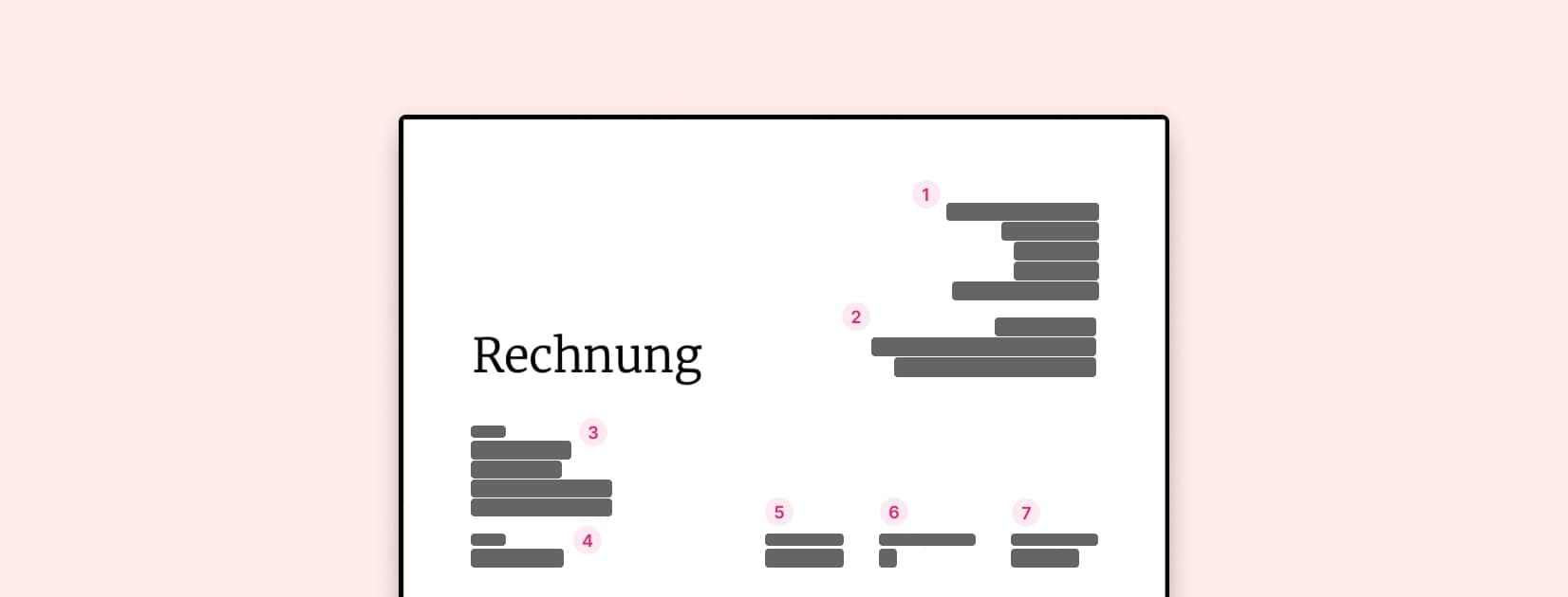 Eine Rechnung mit hervorgehobenen Pflichtangaben