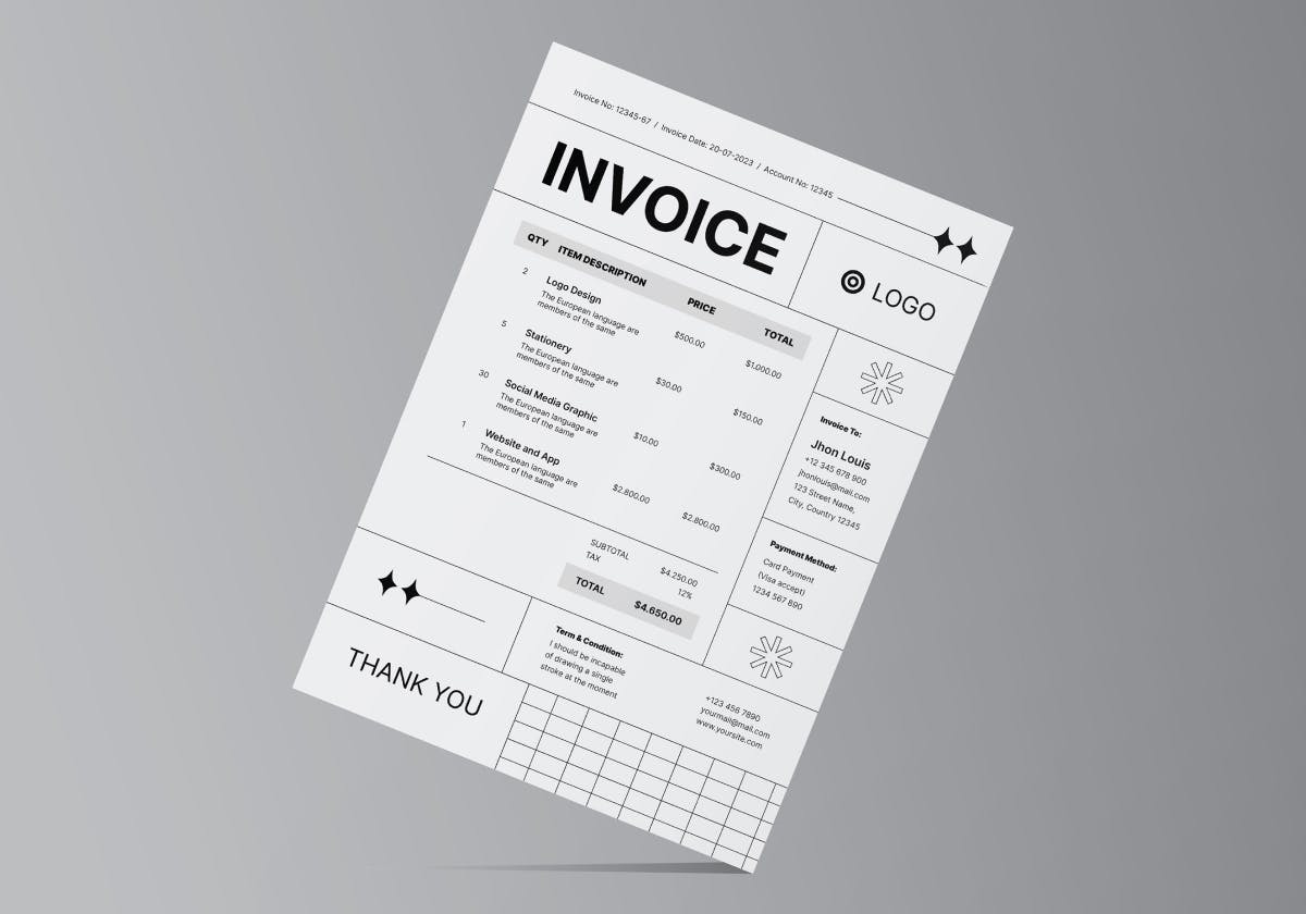 Invoice design by Andini Pusvicha