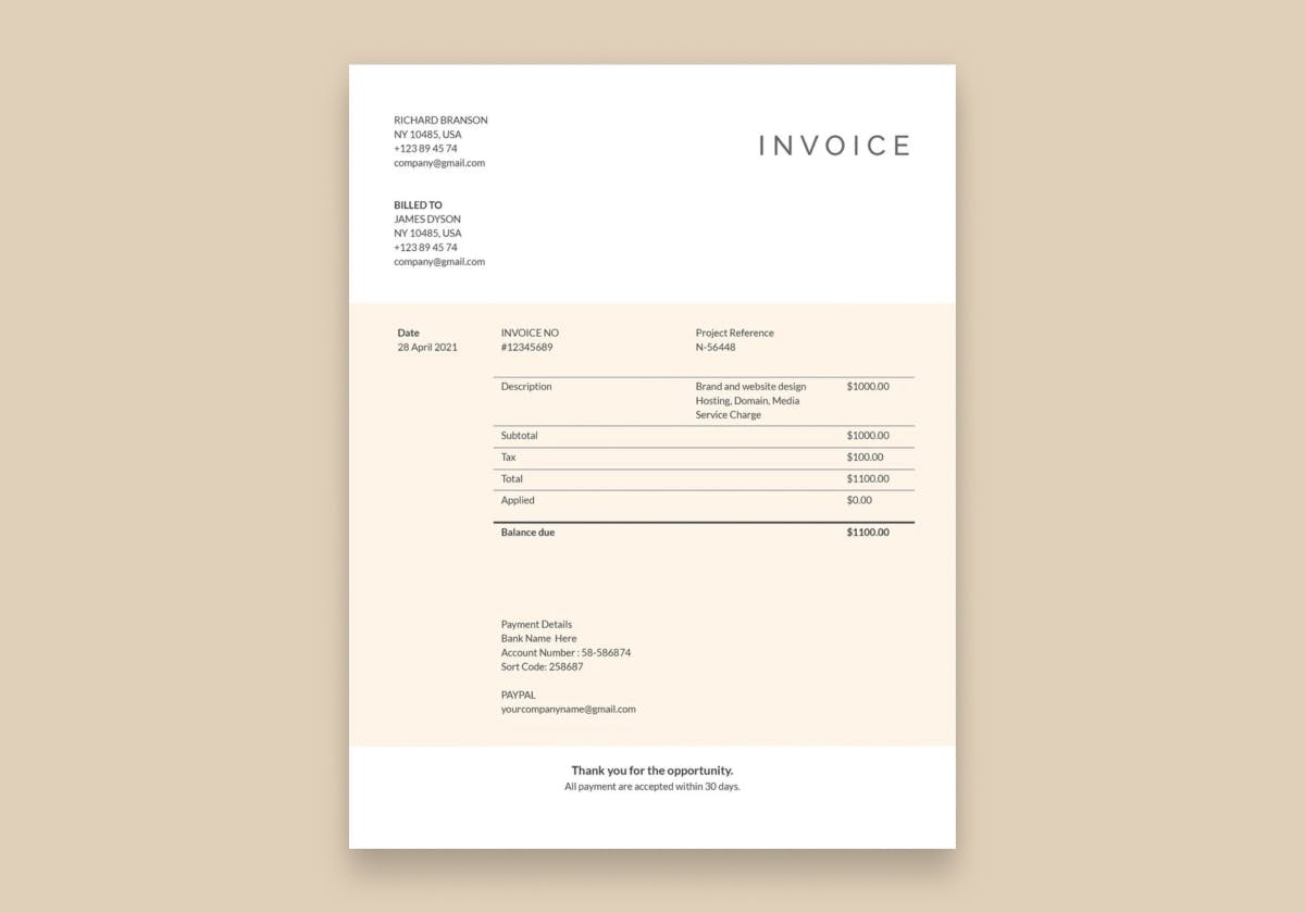 Invoice design by GraphicWorkerPro