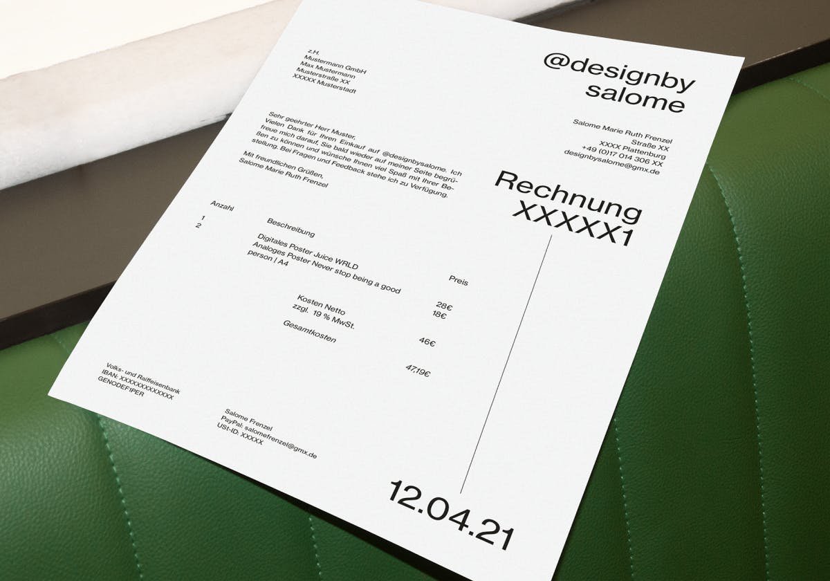 Invoice design by Salome Frenzel