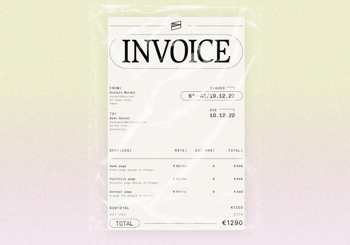 Invoice design by Sudipto