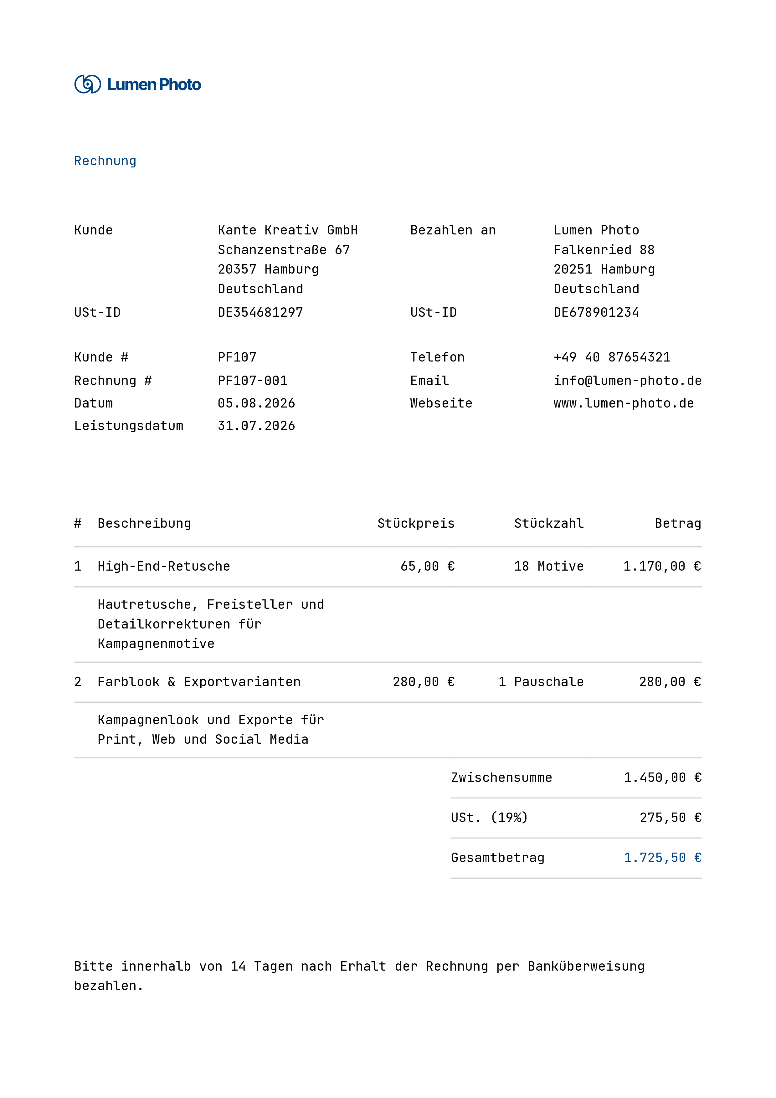 Bildbearbeitung & Retusche