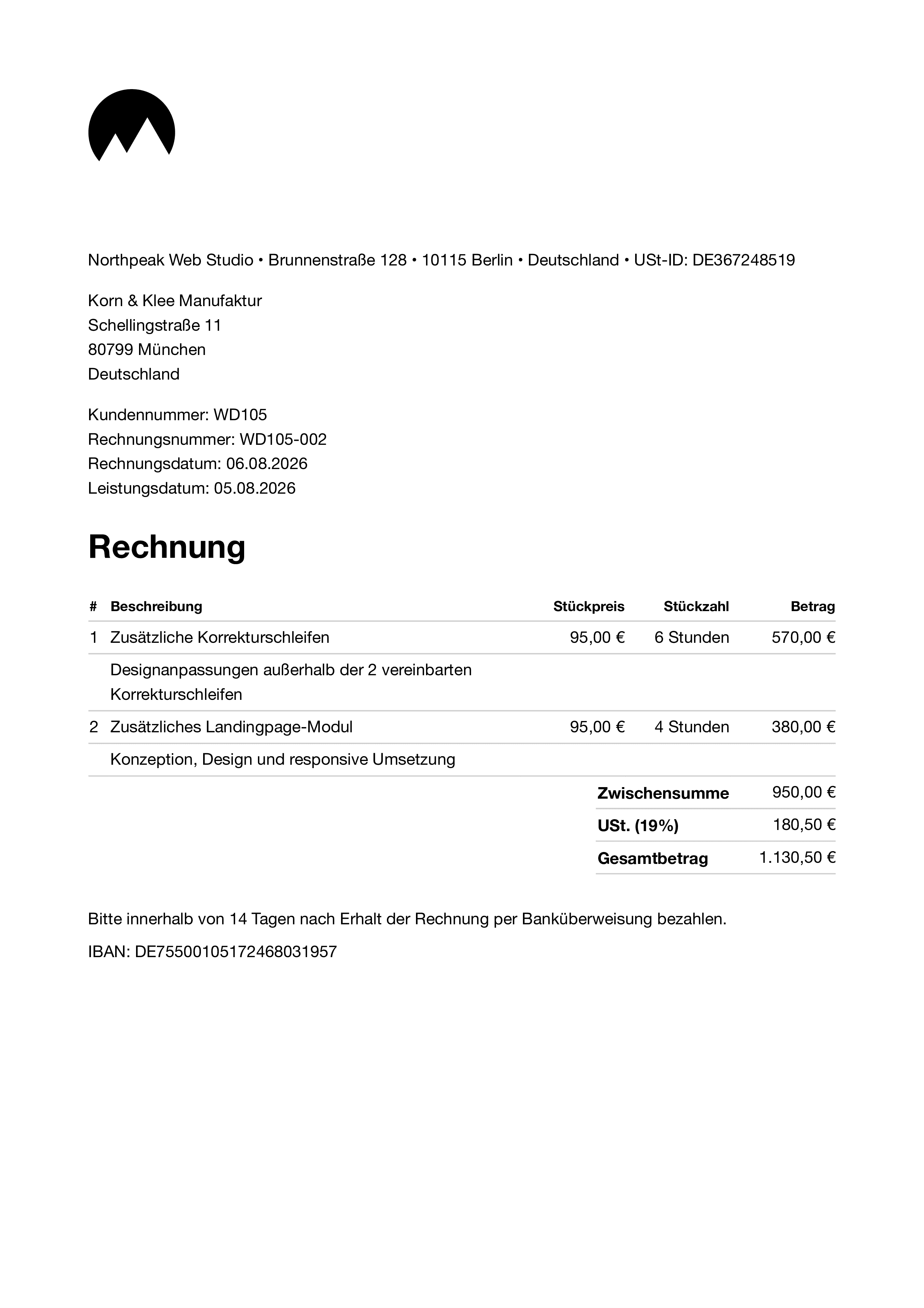 Zusätzliche Korrekturen